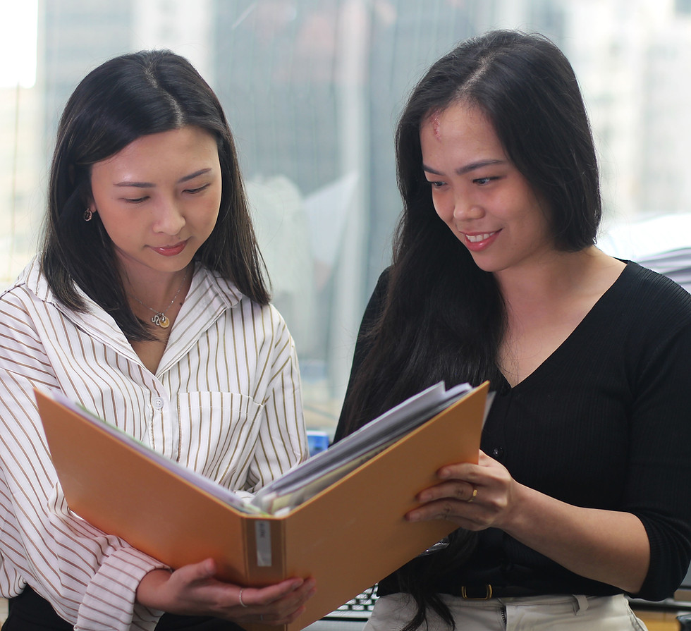 Team reviewing documents